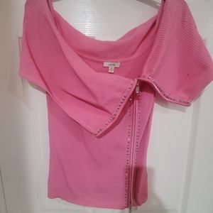 Vintage +Charm + Contemporary=Retro Sexy Pink Off-the-Shoulder Top